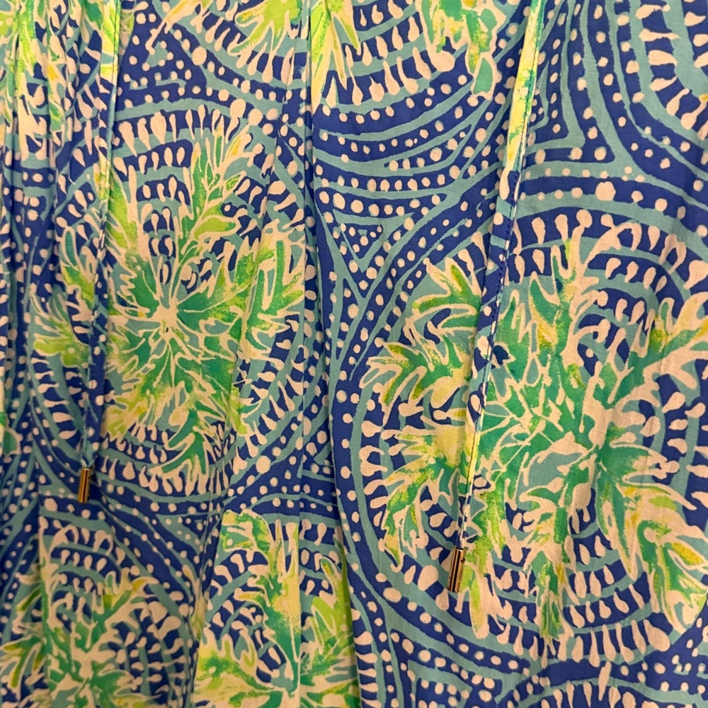 Lilly Pulitzer Willa Blue Green Flounce Sleeve Top Tropic Like Its Hot Small - Picture 7 of 8